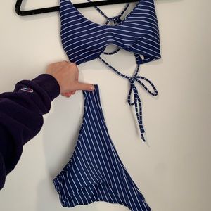 Blue & White stripped bikini